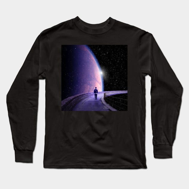 A Walk in Space Long Sleeve T-Shirt by RiddhiShah